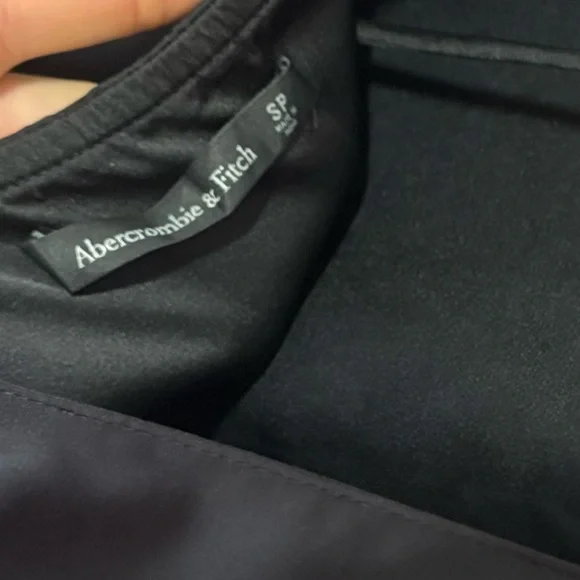 Abercrombie Black Satin Draped Skirt Maxi Dress Formal Open‎ Back Small Petite - Picture 8 of 8